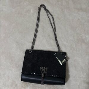 Badgley Mischa Vegan Leather Black Chain Shoulder Bag